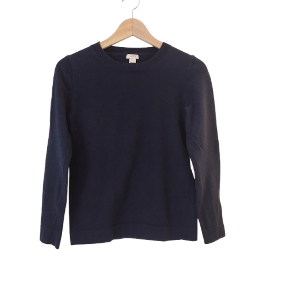 Vintage Jcrew wool cotton Navy Blue Sweater size xs